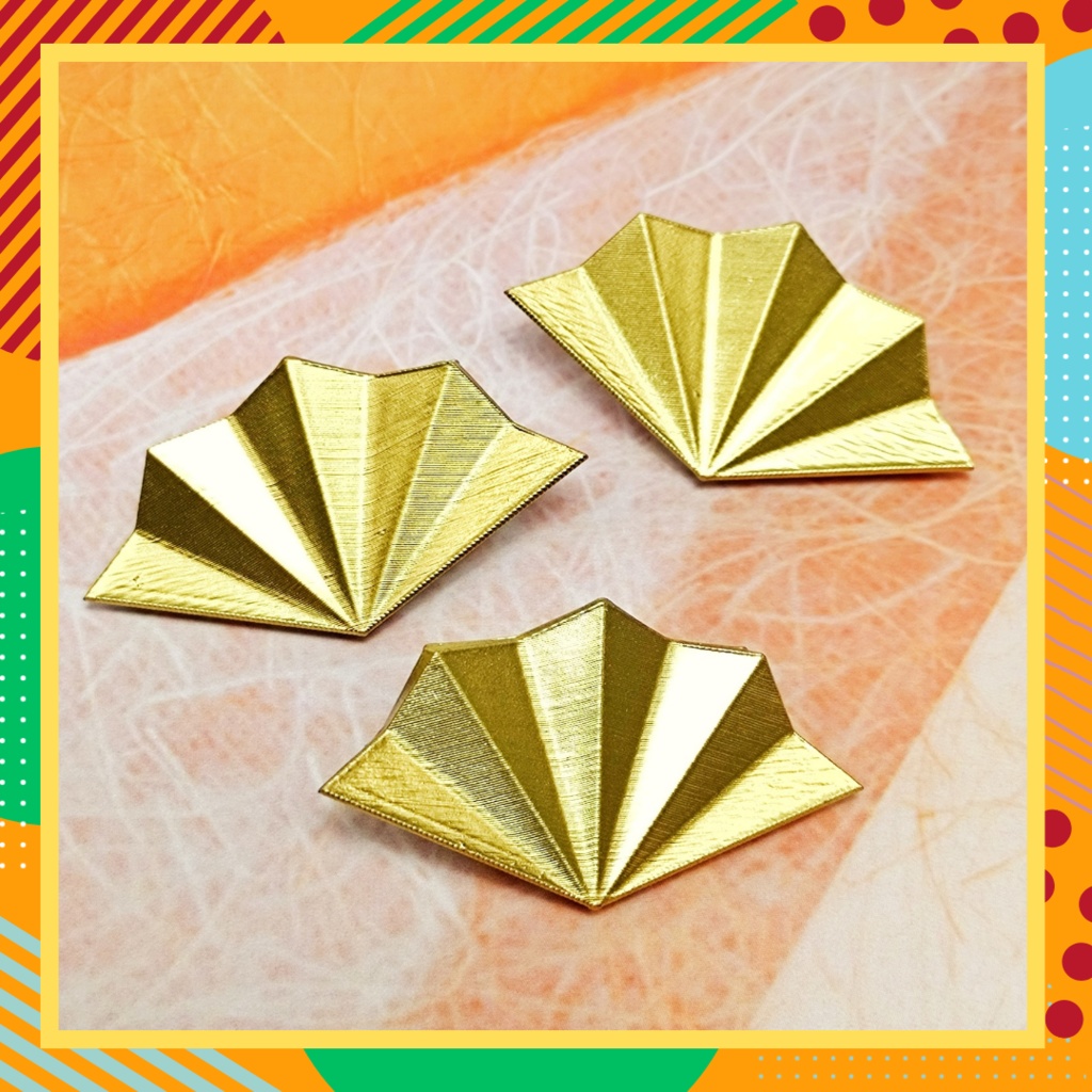 扇のブローチピン　３個セット