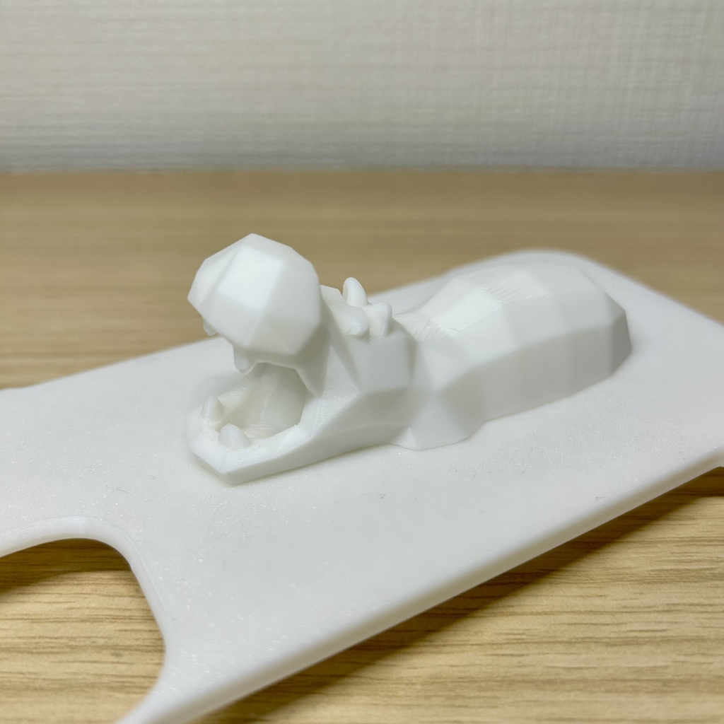 ローポリなカバのiPhoneケース(white)