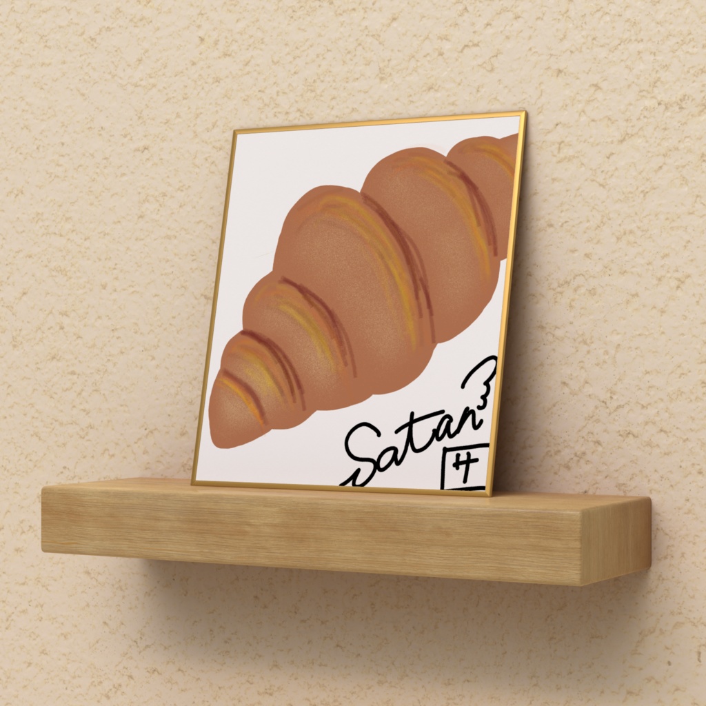 本人直筆イラスト角ワッサン色紙