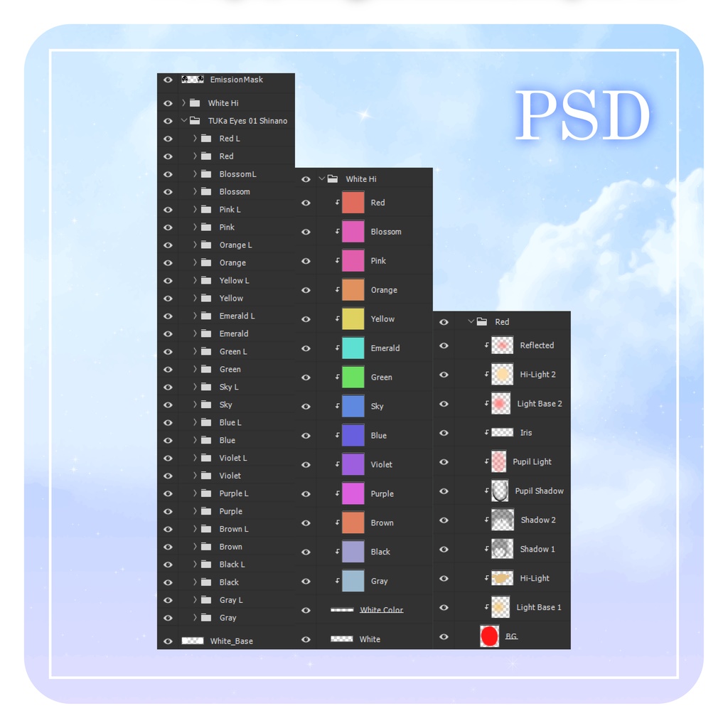 【10アバター対応】TUKa Eyes Texture 01