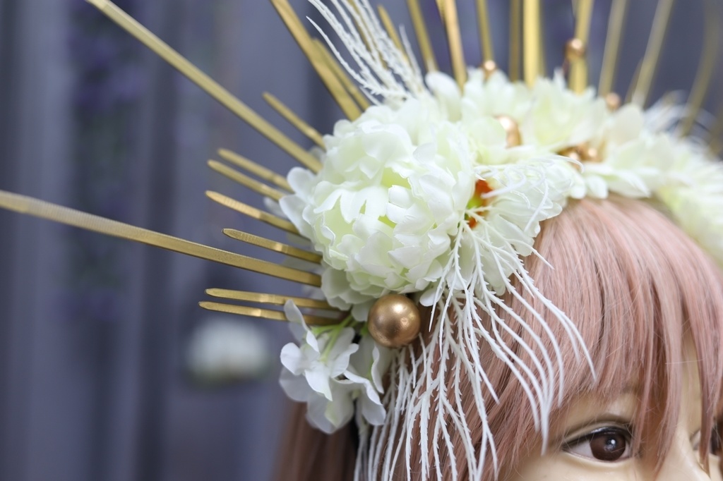創作コスプレ冠・白金の後光冠