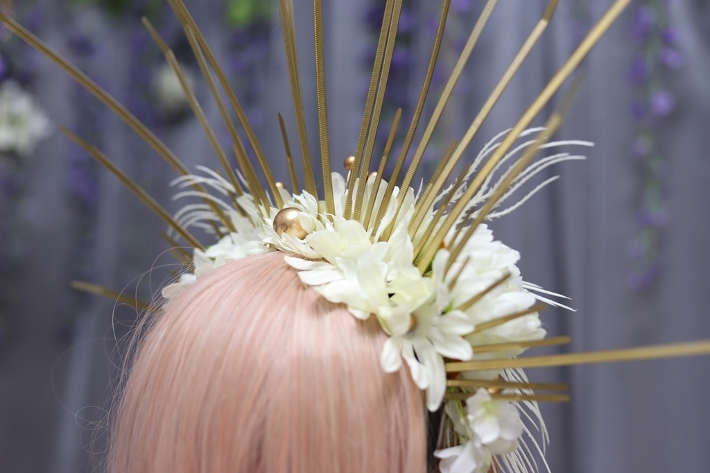 創作コスプレ冠・白金の後光冠