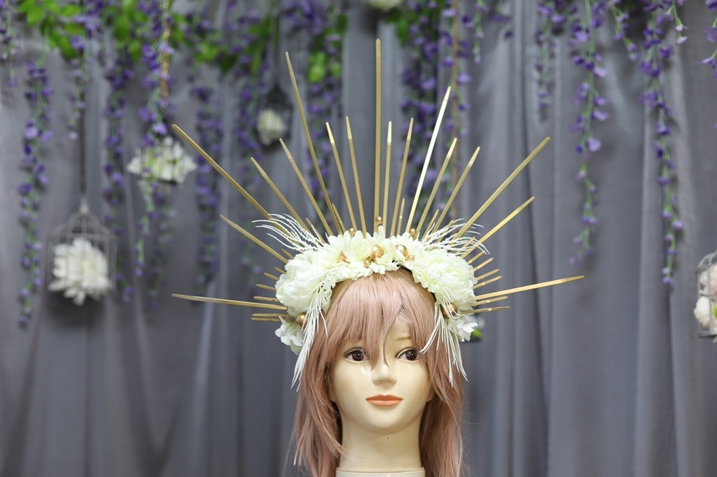 創作コスプレ冠・白金の後光冠