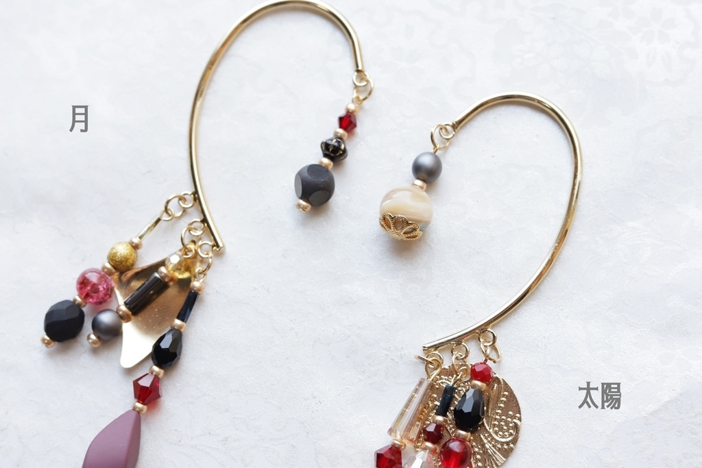 アラビアンイヤーフック【赤の国・太陽と月】