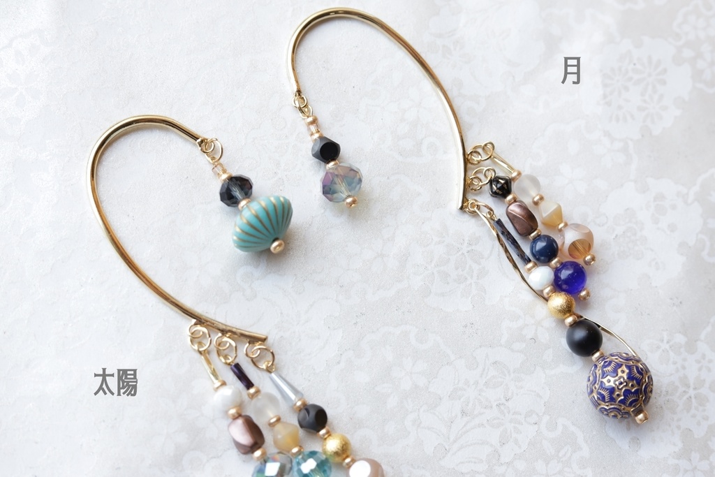 アラビアンイヤーフック【蒼の国・太陽と月】