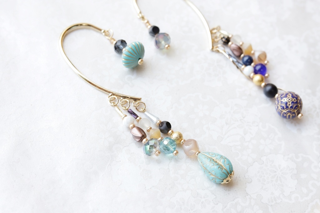 アラビアンイヤーフック【蒼の国・太陽と月】