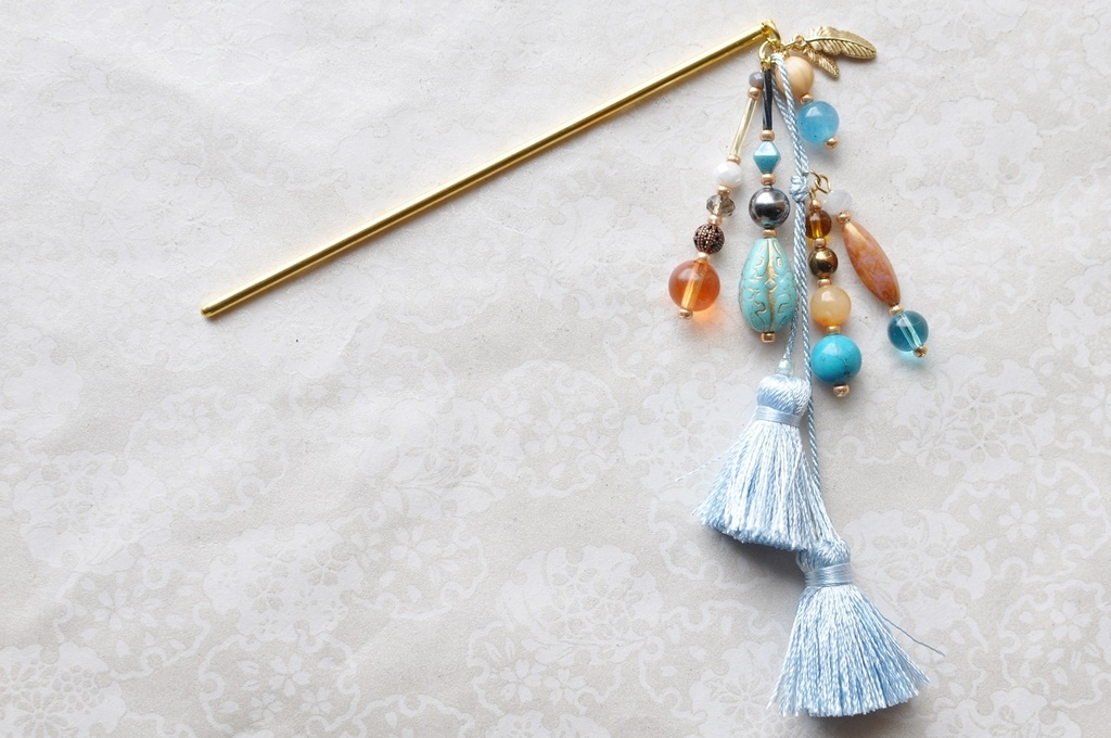 オオルリ・フラミンゴ・カワセミ【小鳥かんざし】