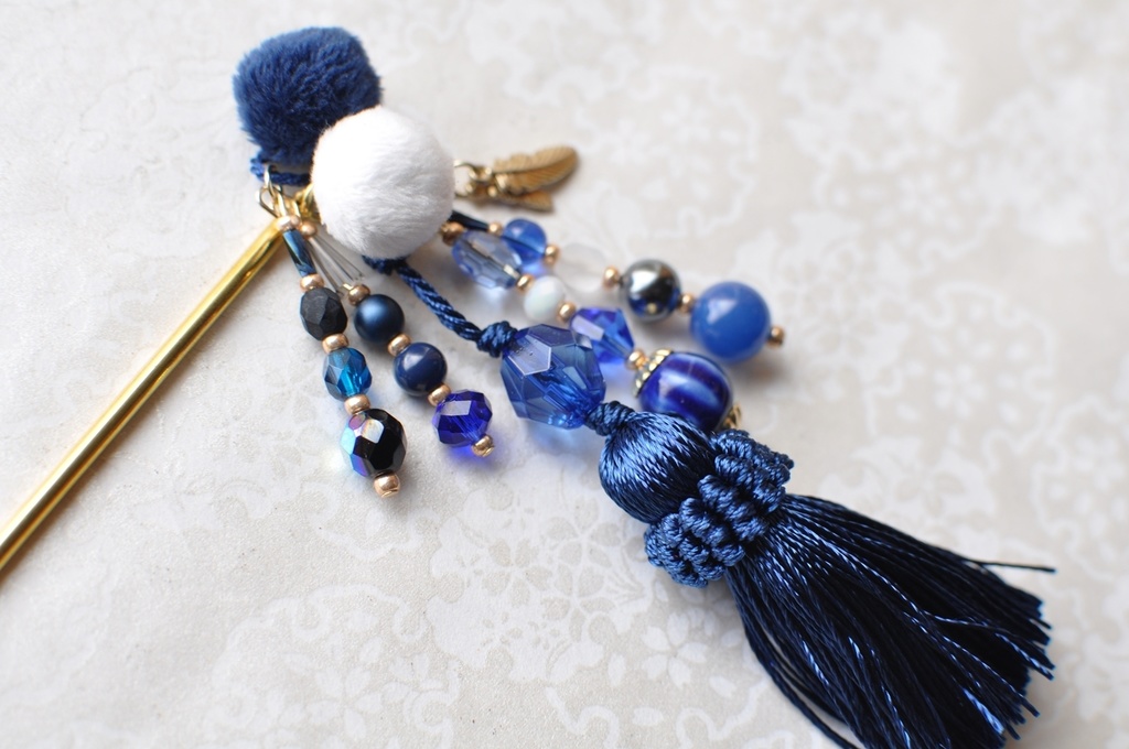 オオルリ・フラミンゴ・カワセミ【小鳥かんざし】