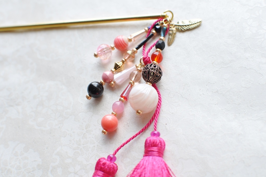 オオルリ・フラミンゴ・カワセミ【小鳥かんざし】