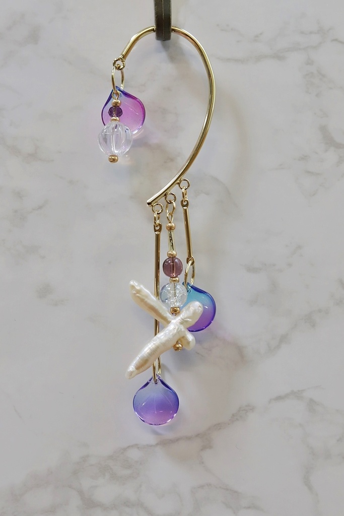 人魚と真珠のイヤーフック