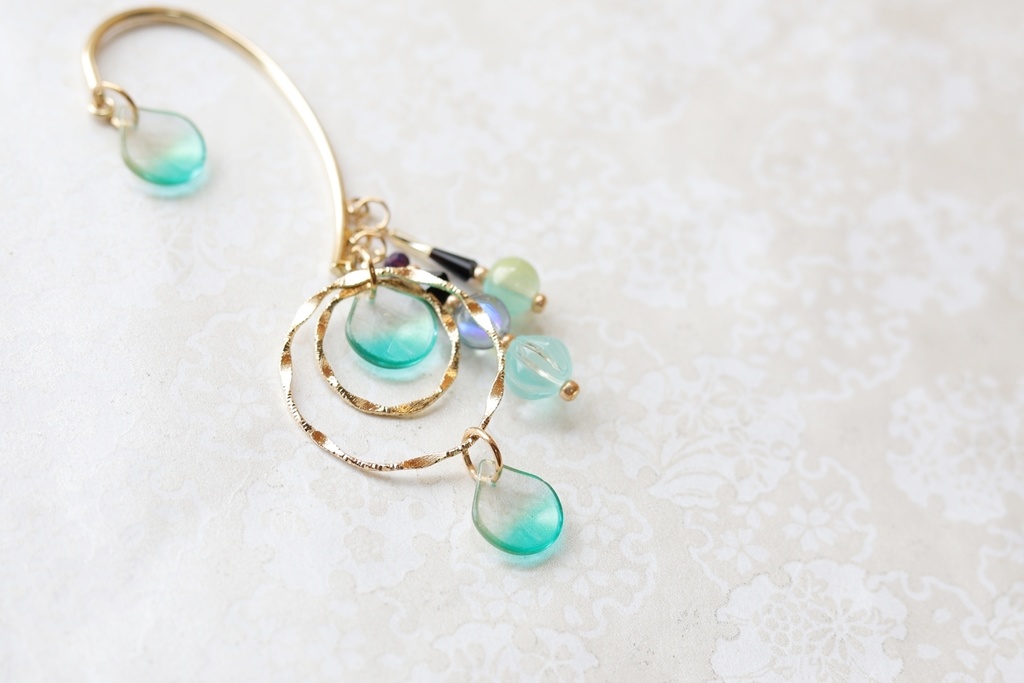 人魚のバブルリングイヤーフック