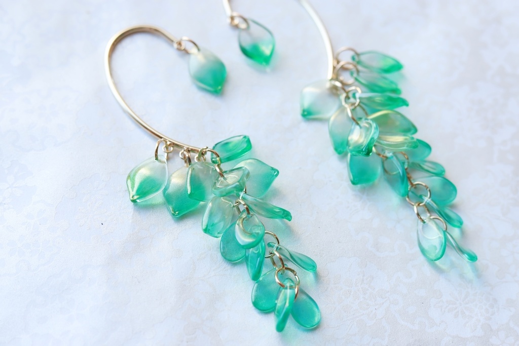 藤の花・水浅葱・長房イヤーフック