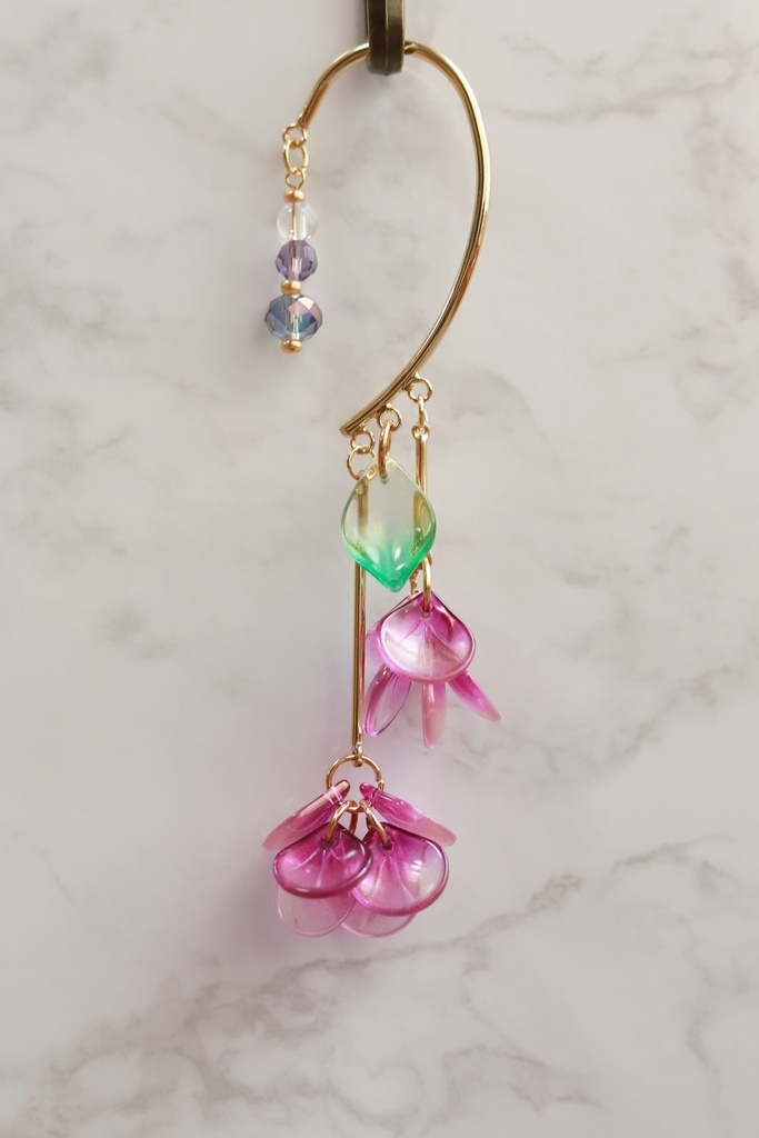 紫陽花イヤーフック・紫