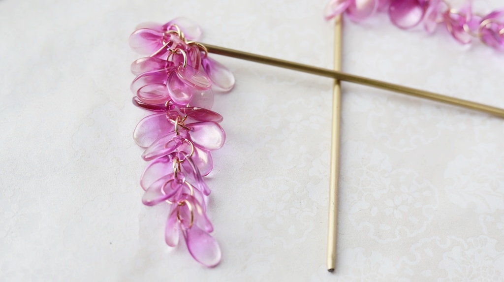 藤の花かんざし・長房紫