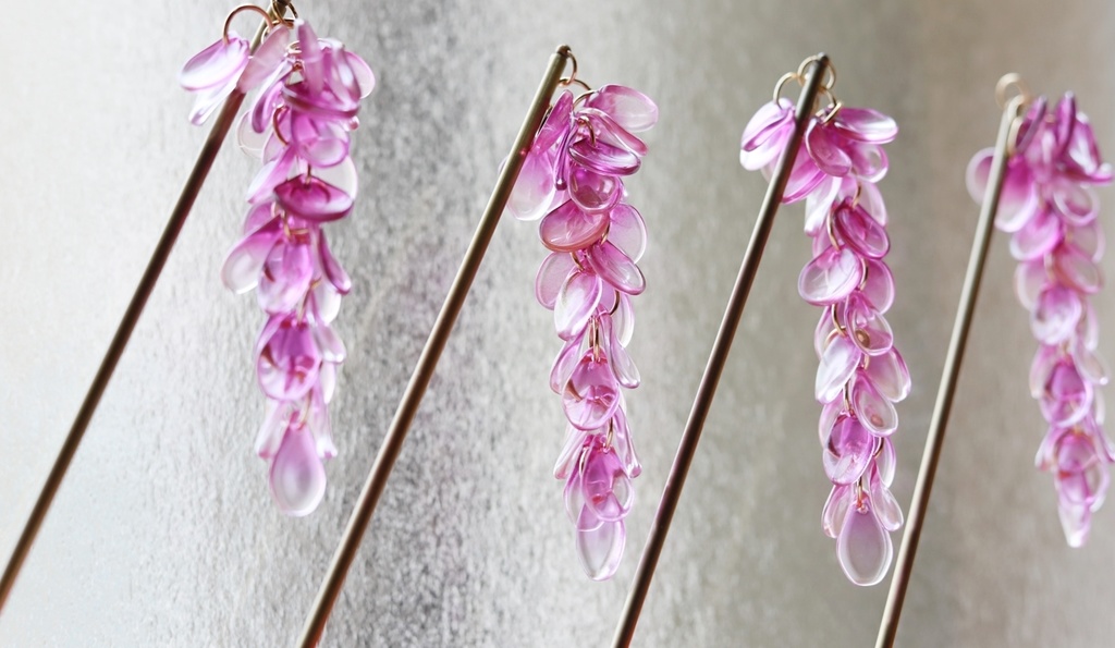 藤の花かんざし・長房紫