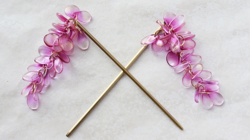 藤の花かんざし・長房紫