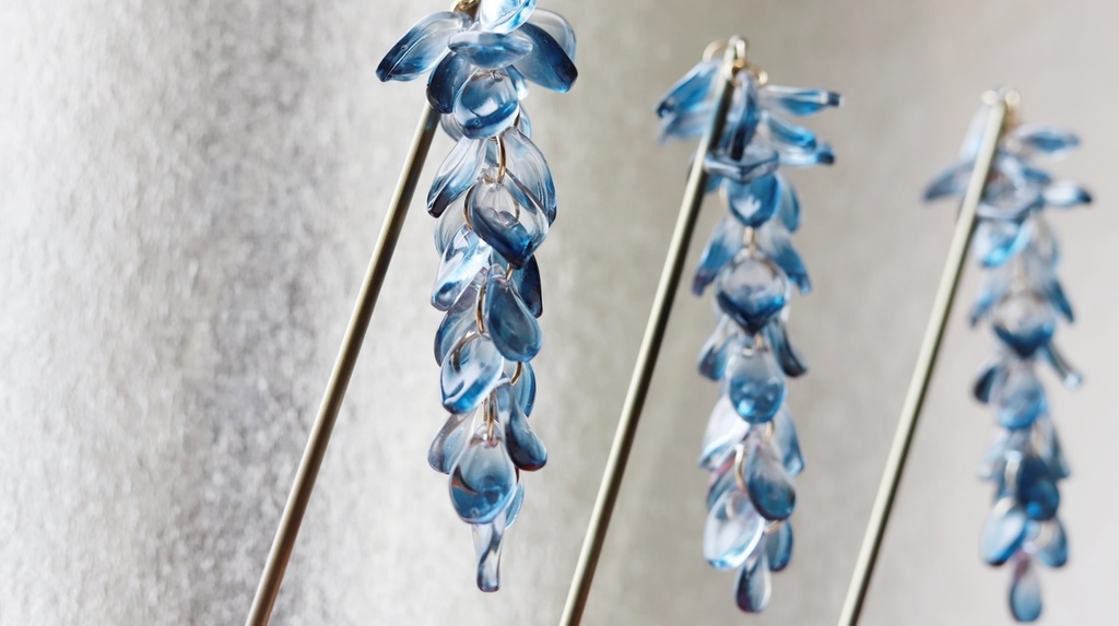 藤の花かんざし・長房紺