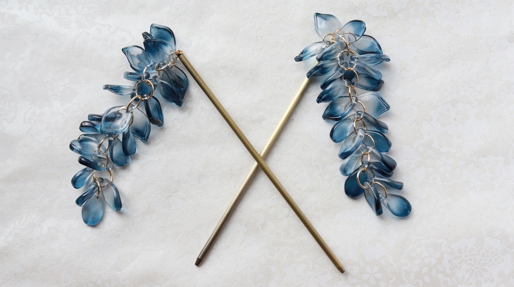 藤の花かんざし・長房紺