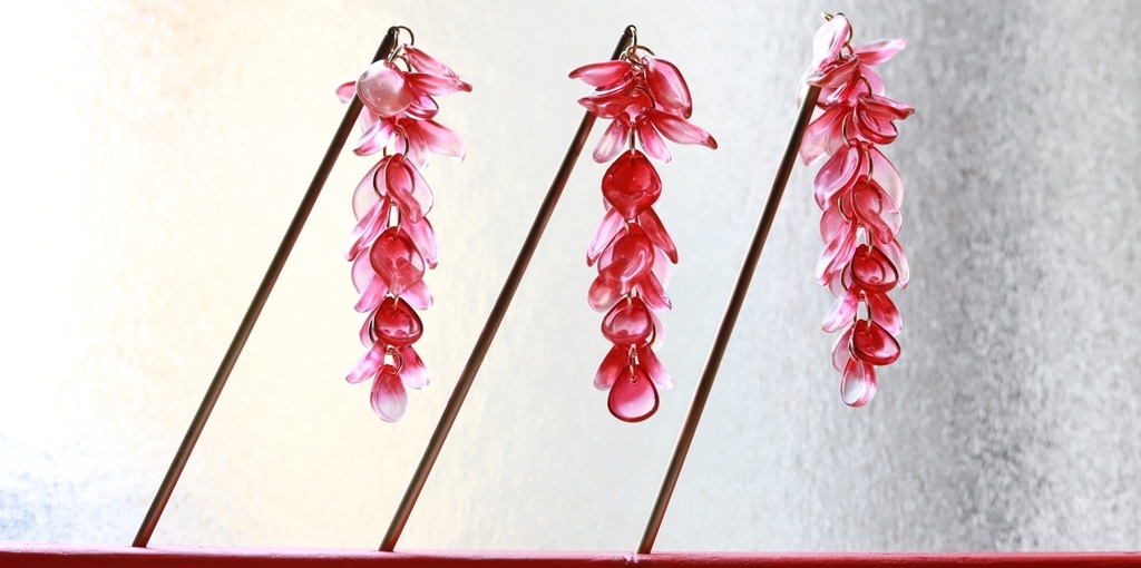 藤の花かんざし・長房赤