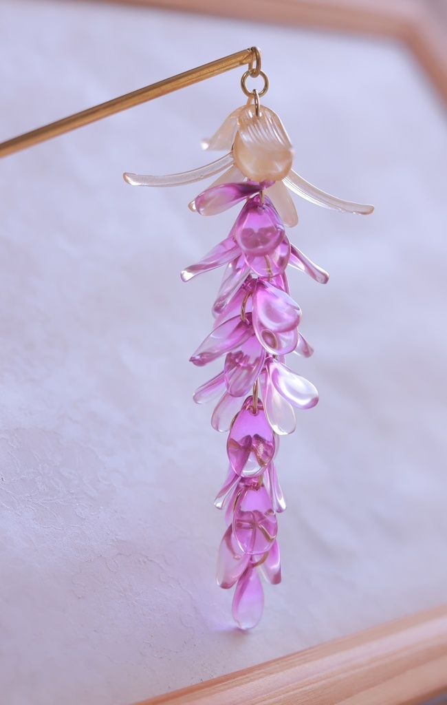 紫×金のかんざし