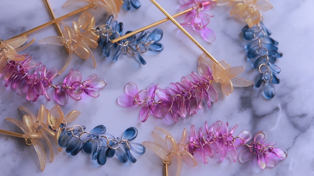 紫×金のかんざし