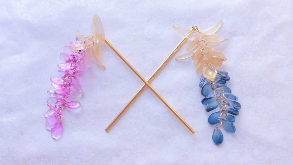 紫×金のかんざし