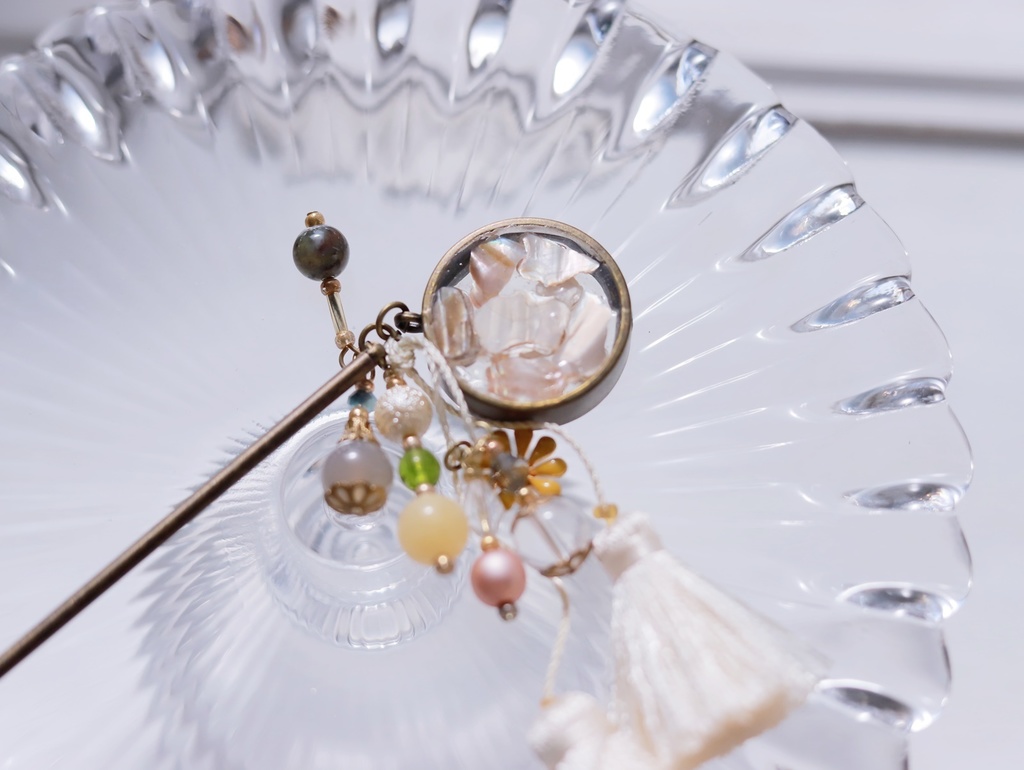 螺鈿のシェルかんざし