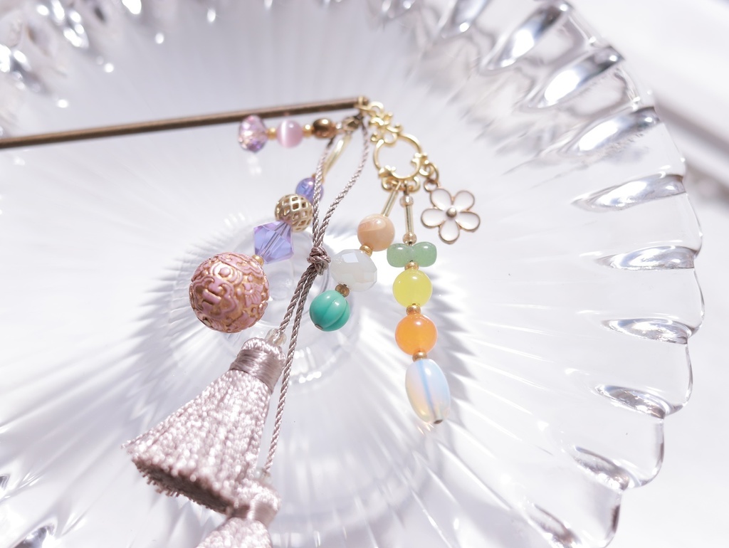 パステルカラーのかんざし