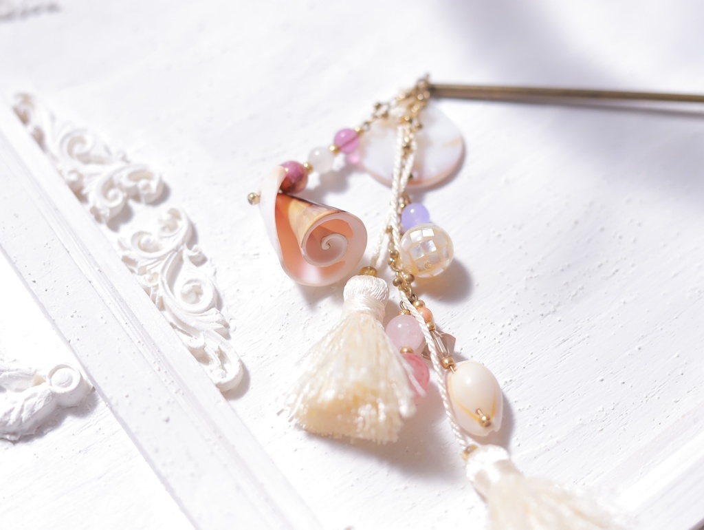 人魚のかんざし(薄桃・緑・桃紫)