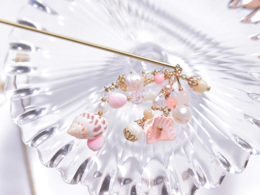 人魚のかんざし(薄桃・緑・桃紫)