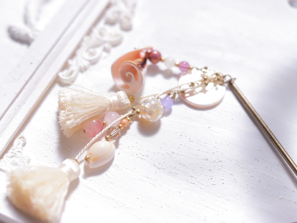 人魚のかんざし(薄桃・緑・桃紫)