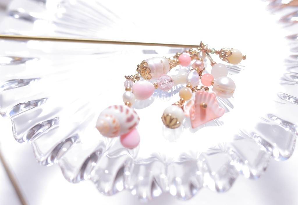 人魚のかんざし(薄桃・緑・桃紫)