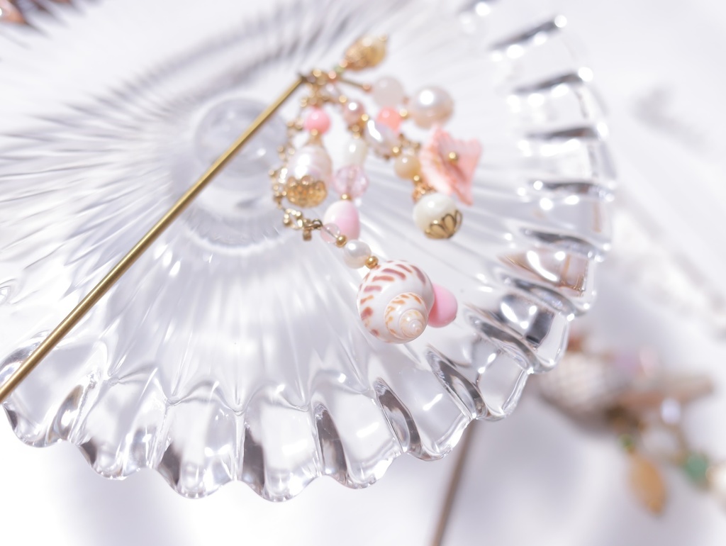 人魚のかんざし(薄桃・緑・桃紫)