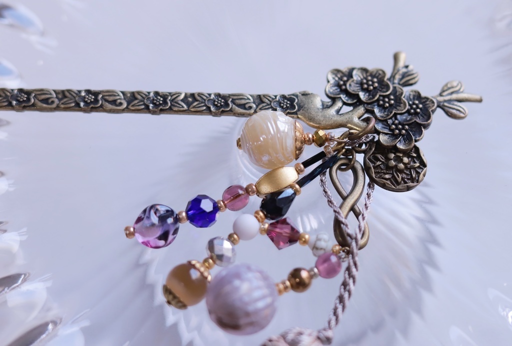 変わり軸かんざし(長尾羽・黒青鳳凰・薫・朝焼けの雲・初夏の海)