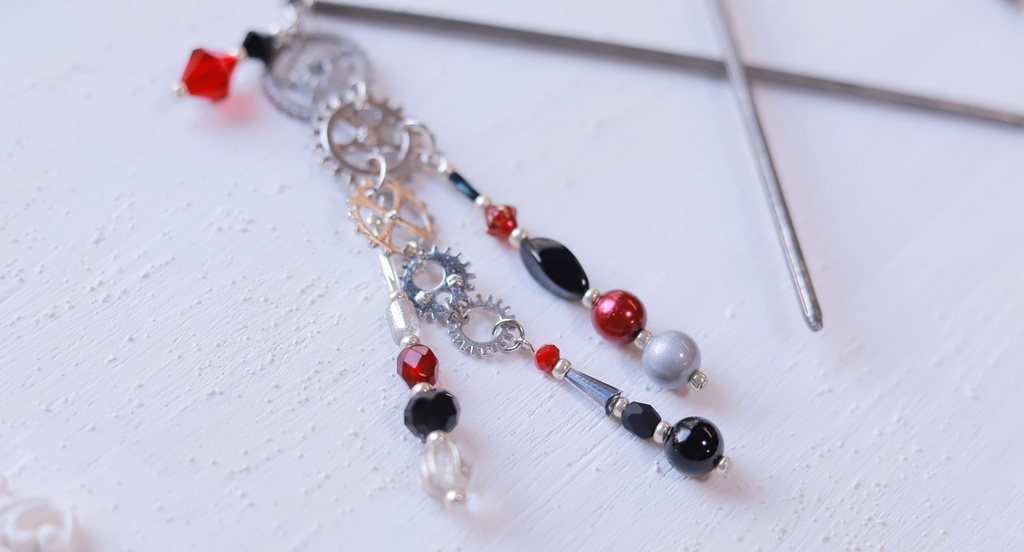 歯車のスチームパンク簪・銀