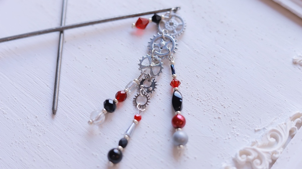 歯車のスチームパンク簪・銀