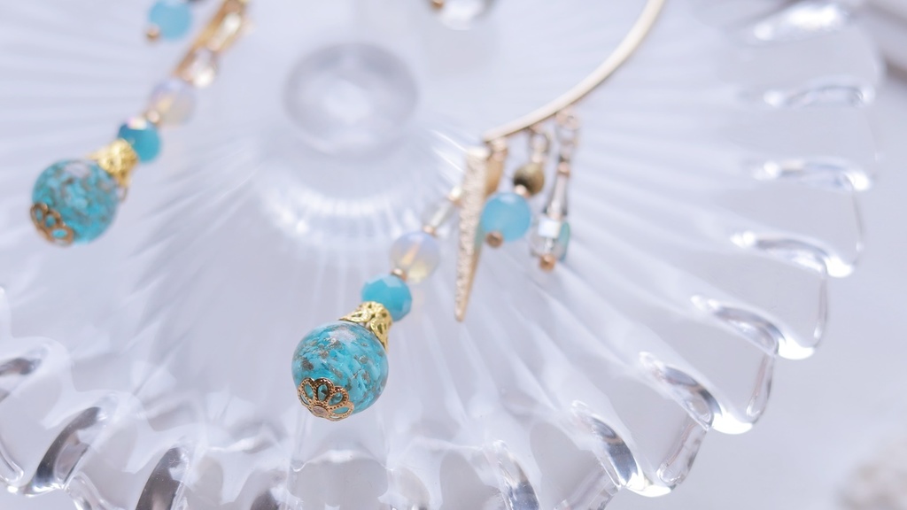 アラビアンブルーのイヤーフック