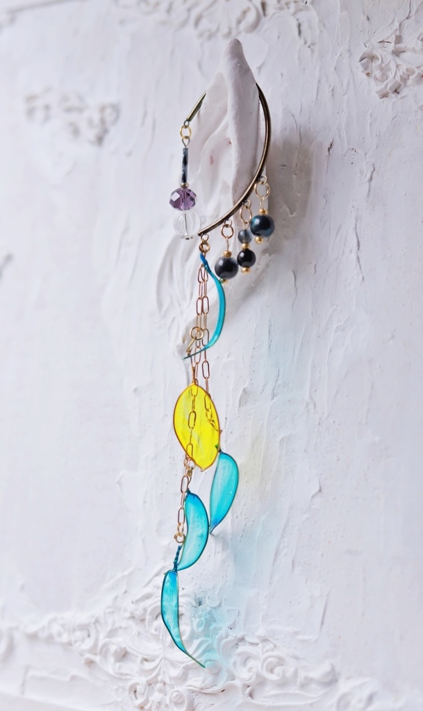 透明花弁のかんざし・イヤーフック