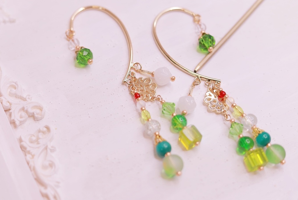 メロンクリームソーダなかんざし&イヤーフック