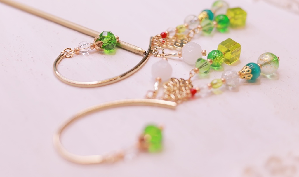 メロンクリームソーダなかんざし&イヤーフック