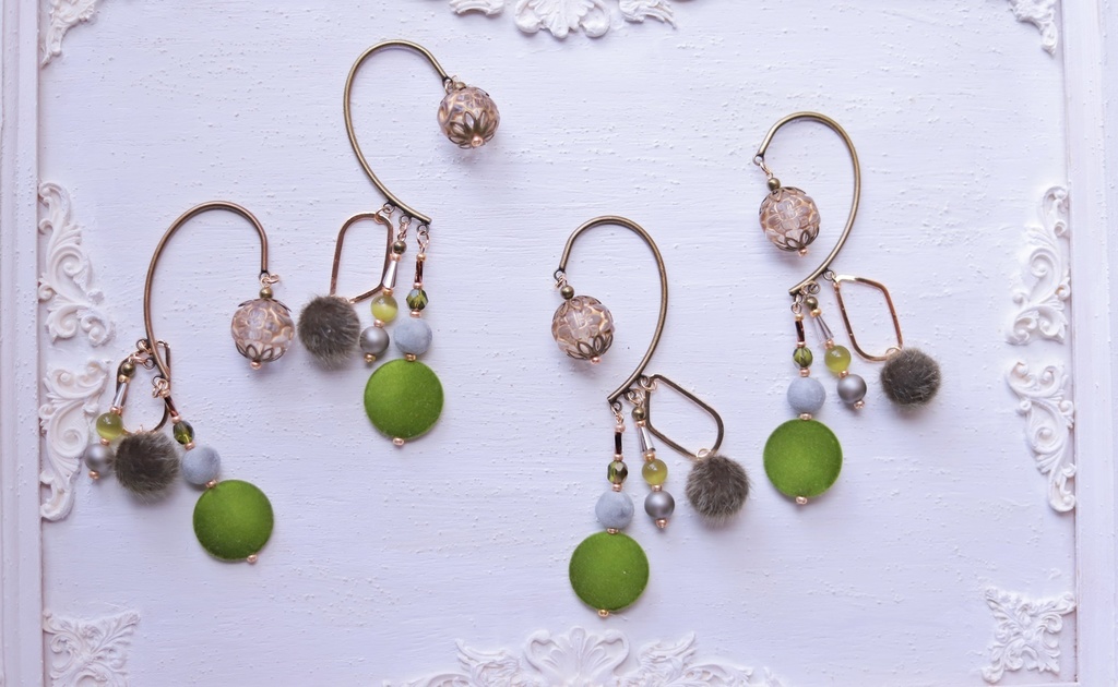 侘び寂の苔庭のイヤーフック