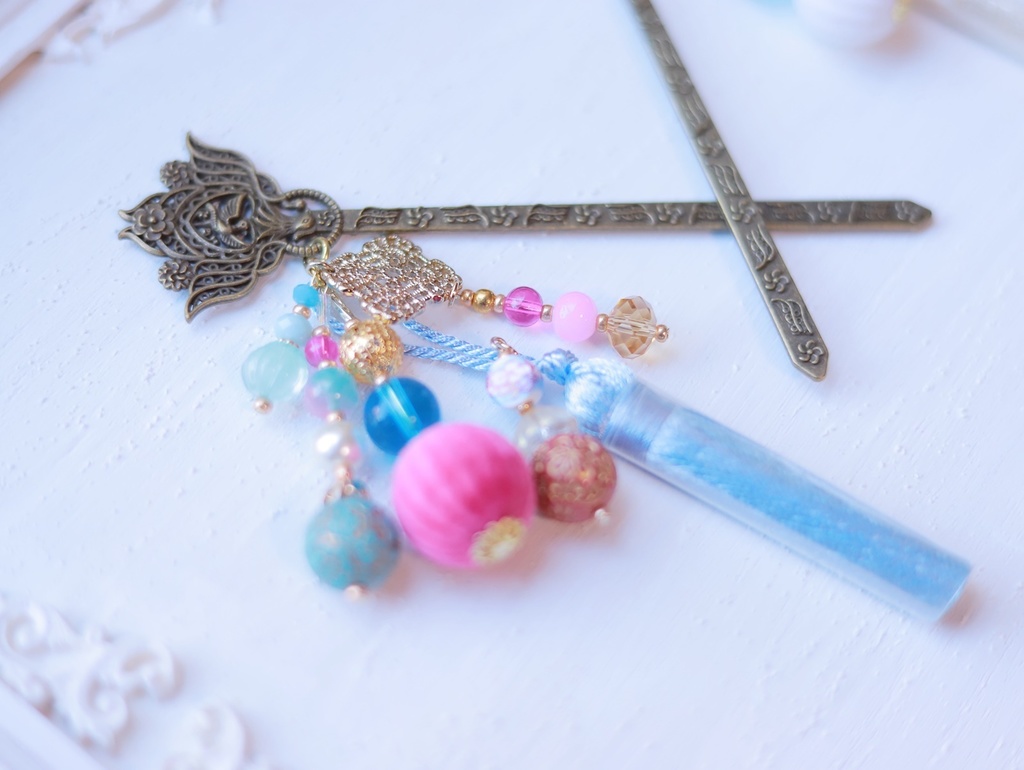 中華姉妹のぽんぽん変わり軸かんざし