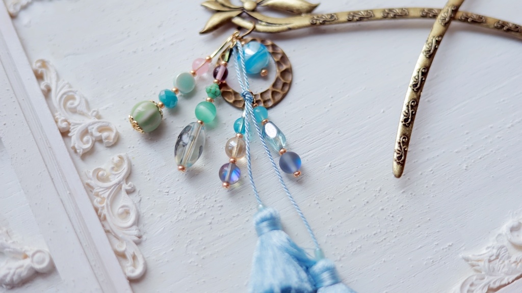 睡蓮/クロード・モネイメージかんざし【変わり軸】