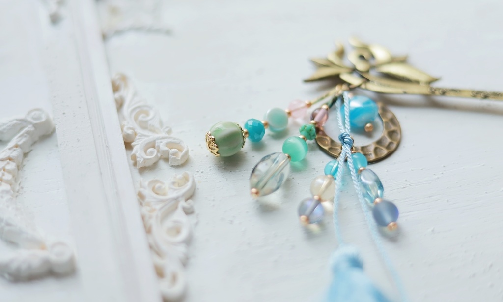 睡蓮/クロード・モネイメージかんざし【変わり軸】