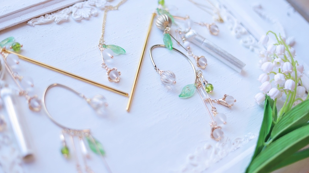 すずらんのかんざし・イヤーフック・ペンダント