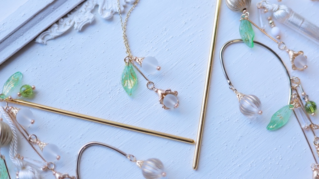 すずらんのかんざし・イヤーフック・ペンダント