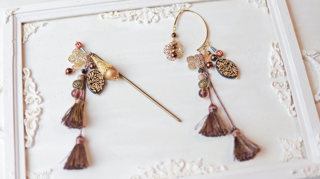 たっぷりチョコレートかんざし&イヤーフック