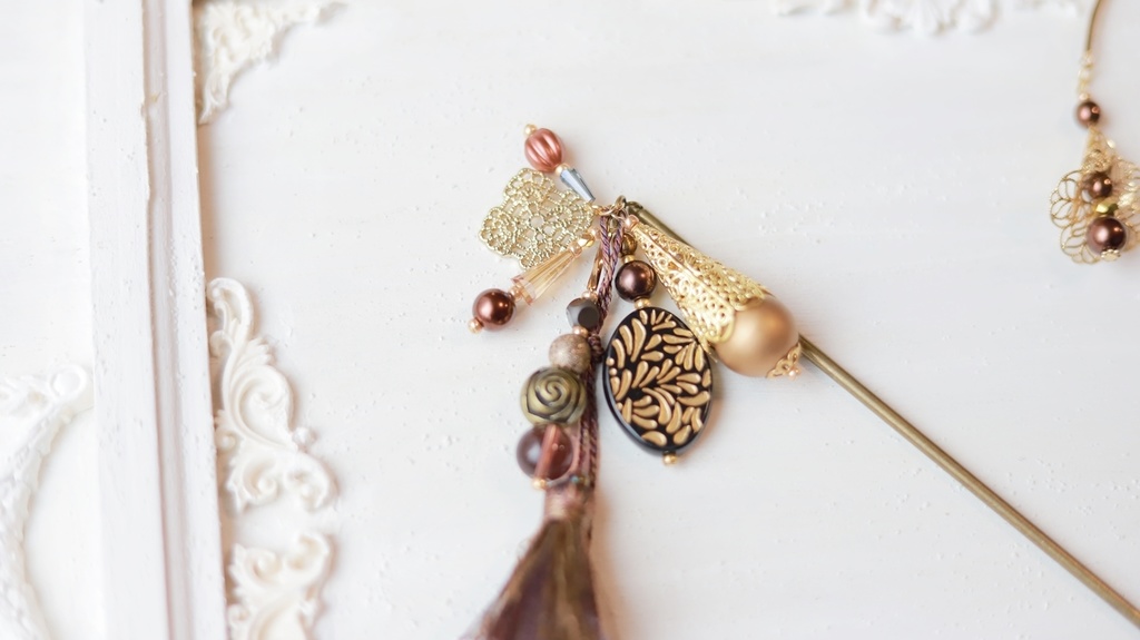 たっぷりチョコレートかんざし&イヤーフック