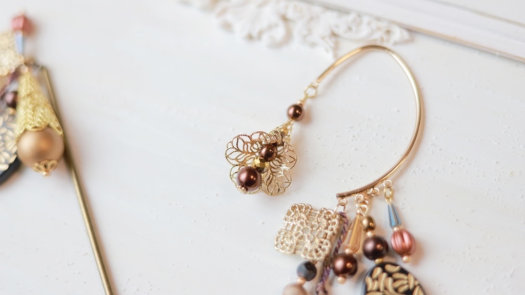 たっぷりチョコレートかんざし&イヤーフック