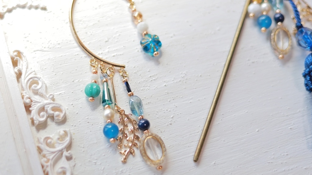 エーゲ海のかんざし・イヤーフック